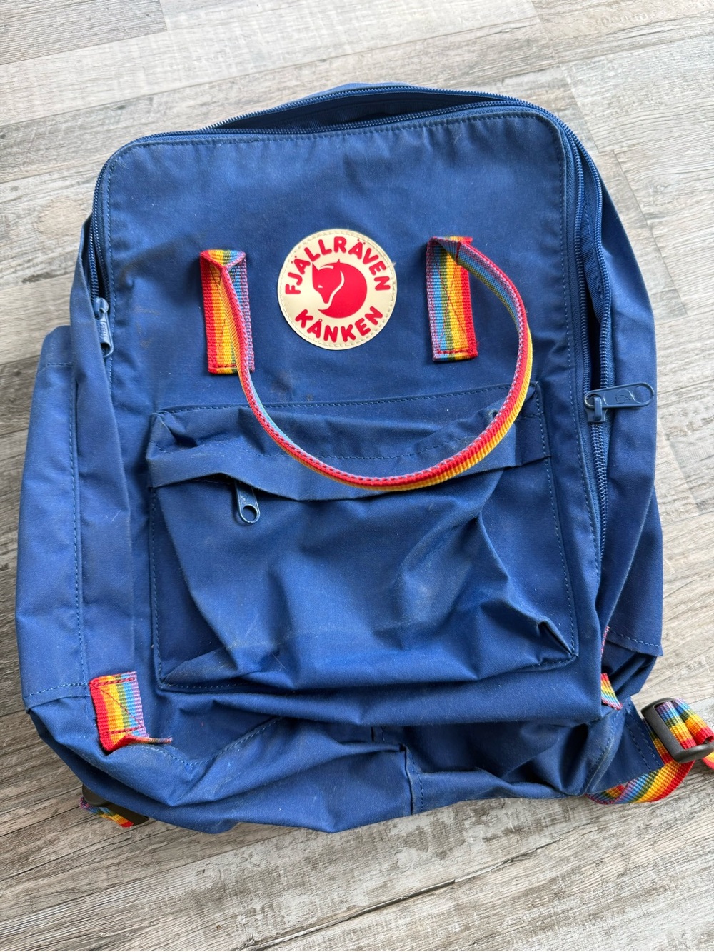 Fjallraven Kanken Backpack with Rainbow Straps